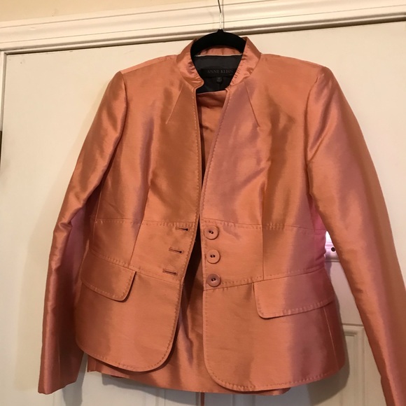 Anne Klein skirt suit size 10p skirt, size 6p jacket new w/o tag 66% Wool, 35%Sk - Picture 2 of 12